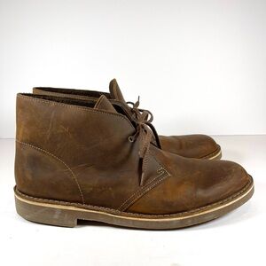 Clark’s Men’s Bushacre‎ 3 Brown Beeswax Leather Chukka Boots Size 11W